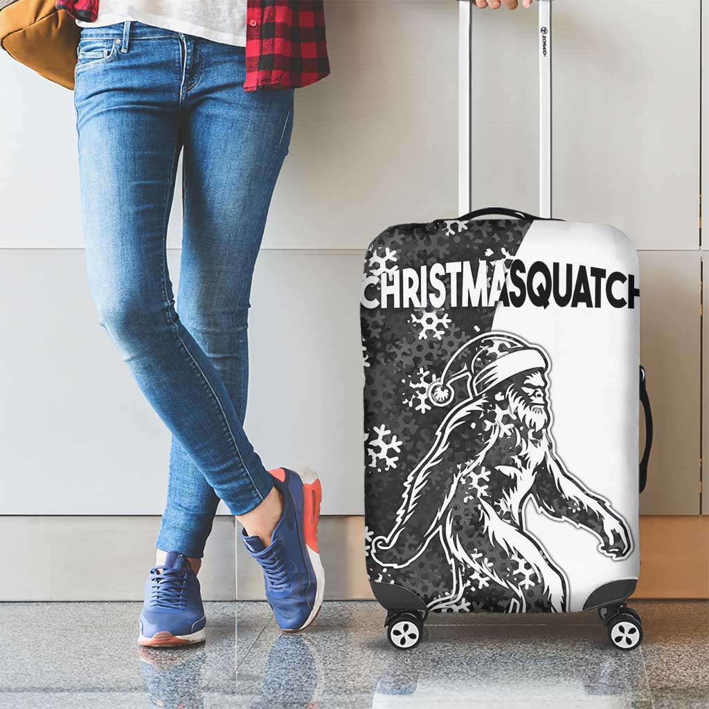 Funny Christmasquatch Camouflage of Snowflakes Luggage Cover - Wonder Print Shop