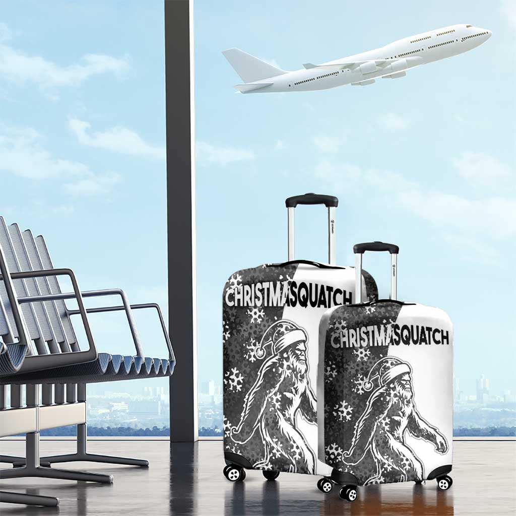 Funny Christmasquatch Camouflage of Snowflakes Luggage Cover - Wonder Print Shop