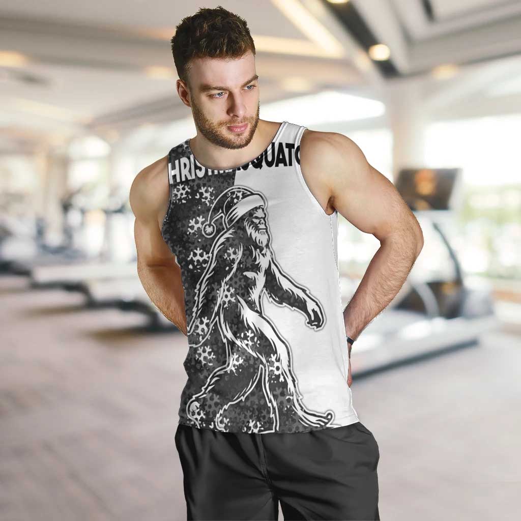Funny Christmasquatch Camouflage of Snowflakes Men Tank Top - Wonder Print Shop