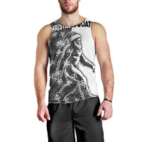Funny Christmasquatch Camouflage of Snowflakes Men Tank Top - Wonder Print Shop