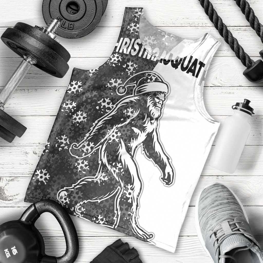 Funny Christmasquatch Camouflage of Snowflakes Men Tank Top - Wonder Print Shop