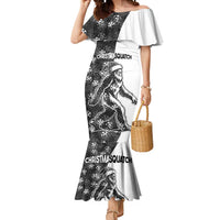 Funny Christmasquatch Camouflage of Snowflakes Mermaid Dress - Wonder Print Shop
