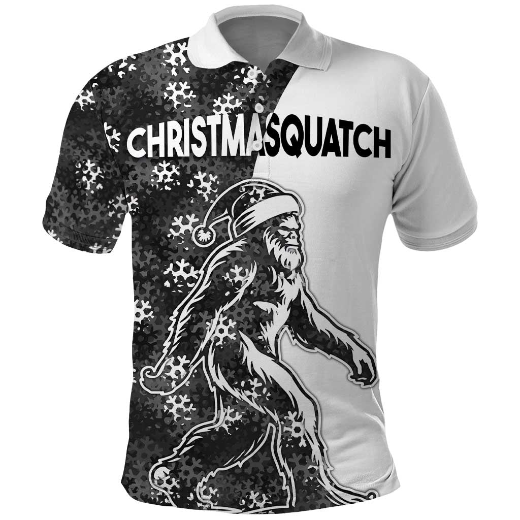 Funny Christmasquatch Camouflage of Snowflakes Polo Shirt - Wonder Print Shop