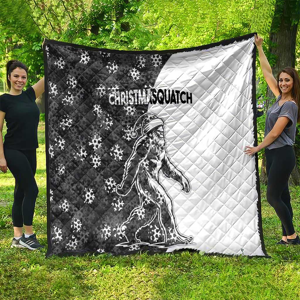 Funny Christmasquatch Camouflage of Snowflakes Quilt - Wonder Print Shop