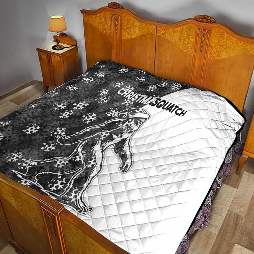 Funny Christmasquatch Camouflage of Snowflakes Quilt - Wonder Print Shop