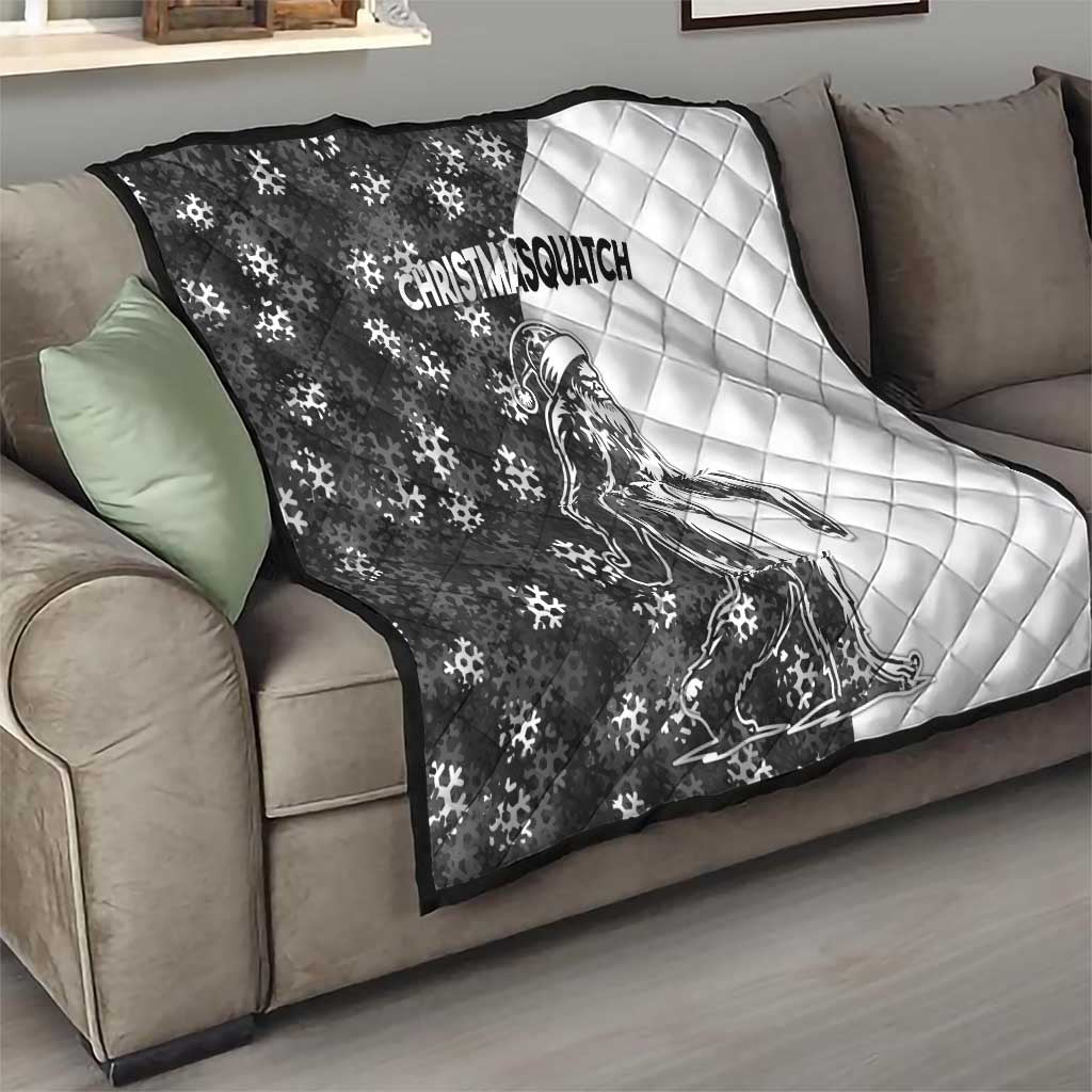 Funny Christmasquatch Camouflage of Snowflakes Quilt - Wonder Print Shop