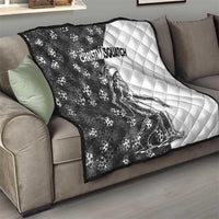 Funny Christmasquatch Camouflage of Snowflakes Quilt - Wonder Print Shop