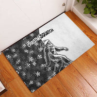Funny Christmasquatch Camouflage of Snowflakes Rubber Doormat - Wonder Print Shop