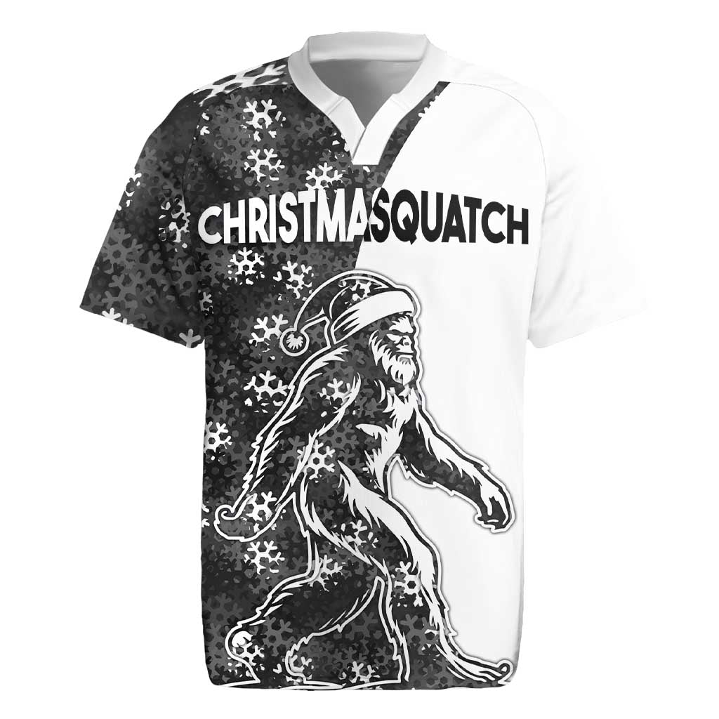 Funny Christmasquatch Camouflage of Snowflakes Rugby Jersey - Wonder Print Shop