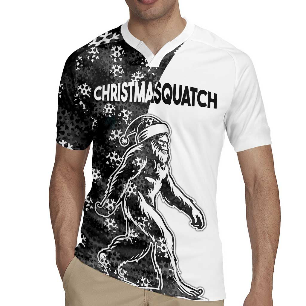 Funny Christmasquatch Camouflage of Snowflakes Rugby Jersey - Wonder Print Shop