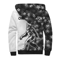 Funny Christmasquatch Camouflage of Snowflakes Sherpa Hoodie - Wonder Print Shop