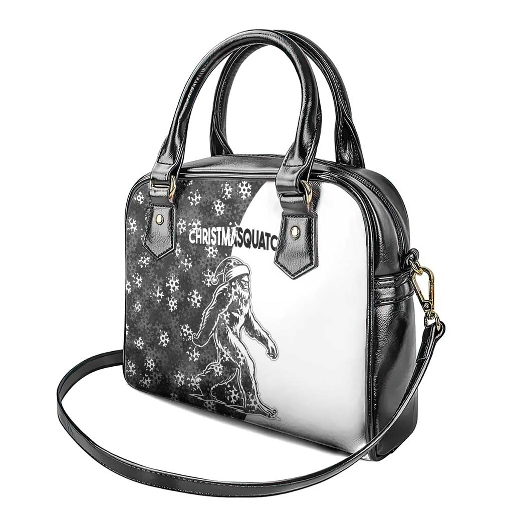 Funny Christmasquatch Camouflage of Snowflakes Shoulder Handbag