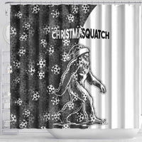 Funny Christmasquatch Camouflage of Snowflakes Shower Curtain