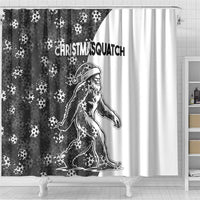 Funny Christmasquatch Camouflage of Snowflakes Shower Curtain