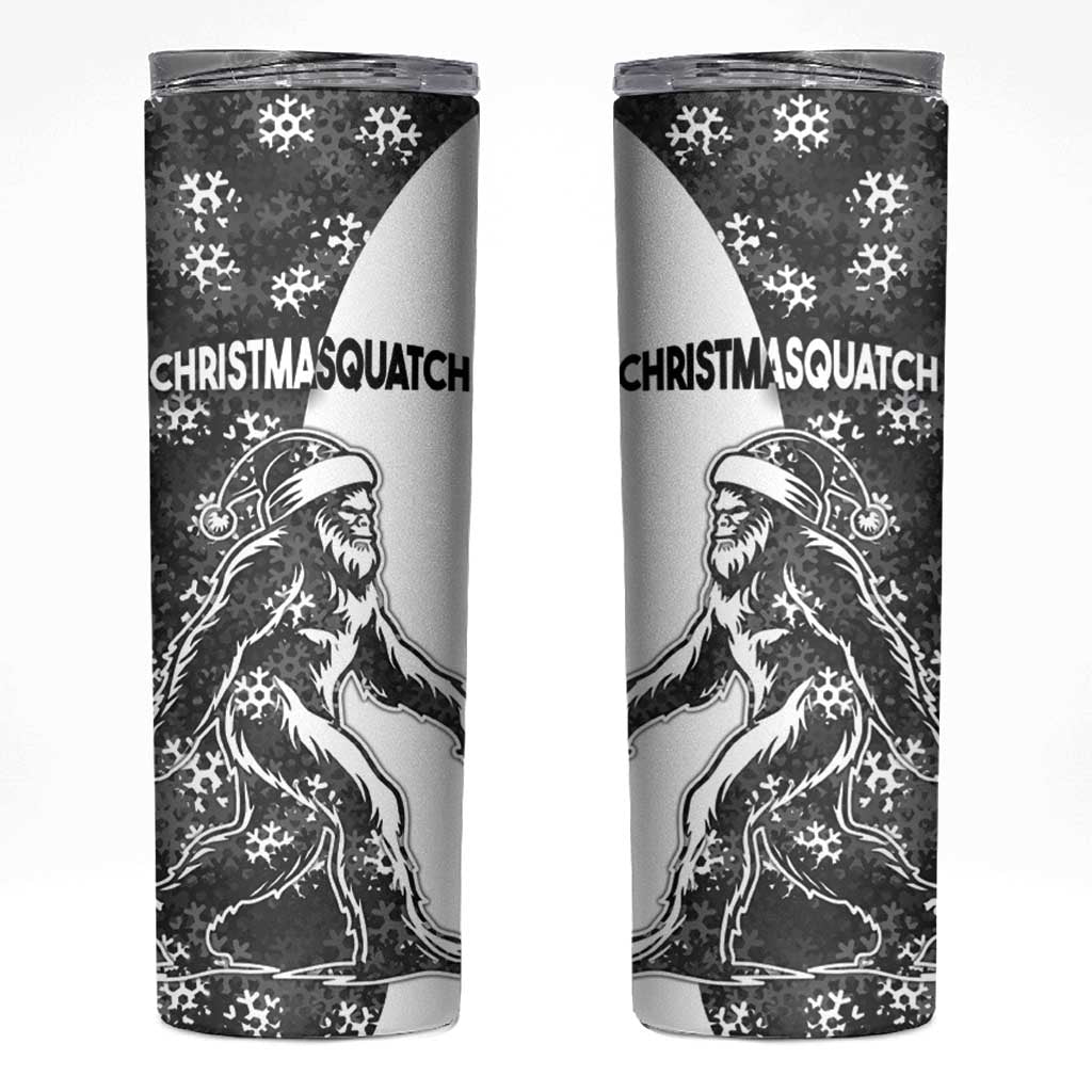 Funny Christmasquatch Camouflage of Snowflakes Skinny Tumbler - Wonder Print Shop
