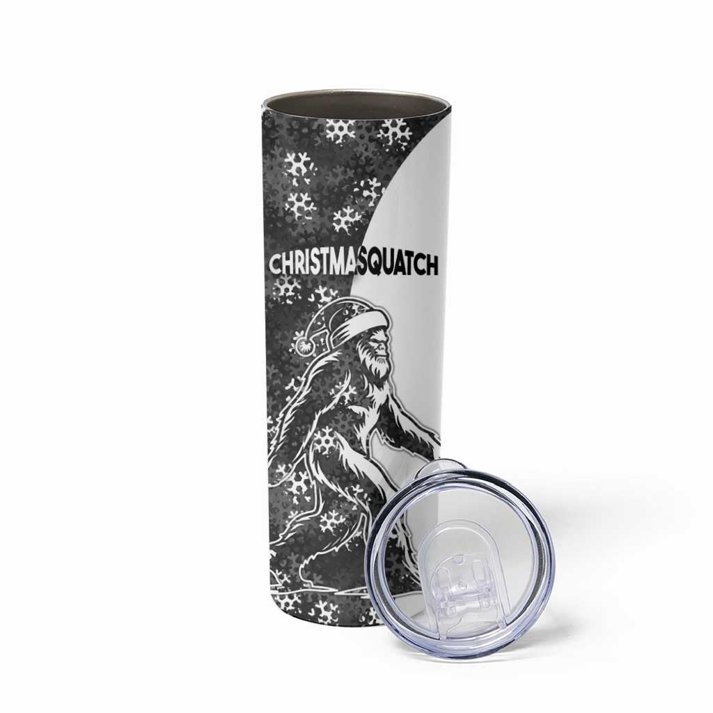 Funny Christmasquatch Camouflage of Snowflakes Skinny Tumbler - Wonder Print Shop