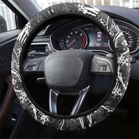 Funny Christmasquatch Camouflage of Snowflakes Steering Wheel Cover - Wonder Print Shop