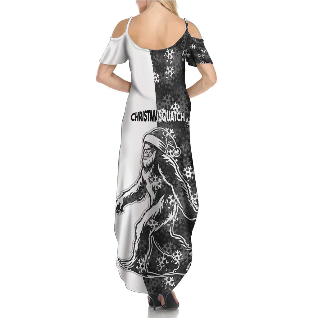Funny Christmasquatch Camouflage of Snowflakes Summer Maxi Dress - Wonder Print Shop