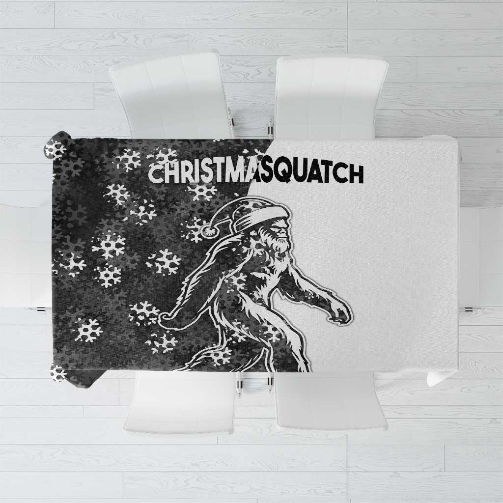 Funny Christmasquatch Camouflage of Snowflakes Tablecloth - Wonder Print Shop