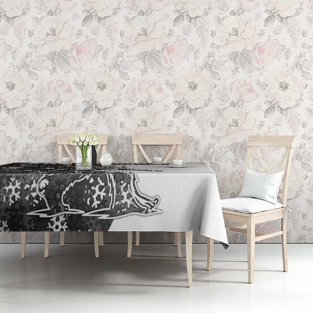 Funny Christmasquatch Camouflage of Snowflakes Tablecloth - Wonder Print Shop