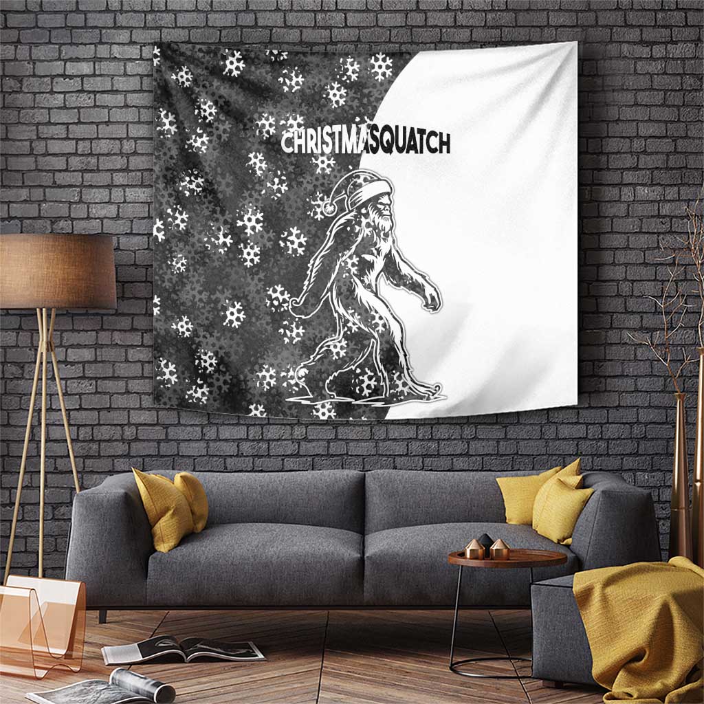 Funny Christmasquatch Camouflage of Snowflakes Tapestry - Wonder Print Shop