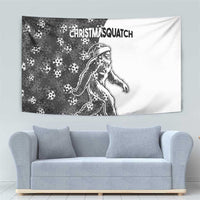 Funny Christmasquatch Camouflage of Snowflakes Tapestry - Wonder Print Shop