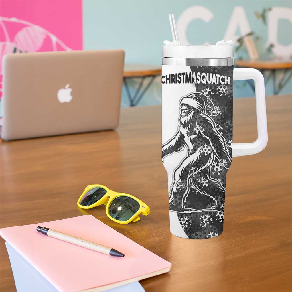 Funny Christmasquatch Camouflage of Snowflakes Tumbler With Handle - Wonder Print Shop