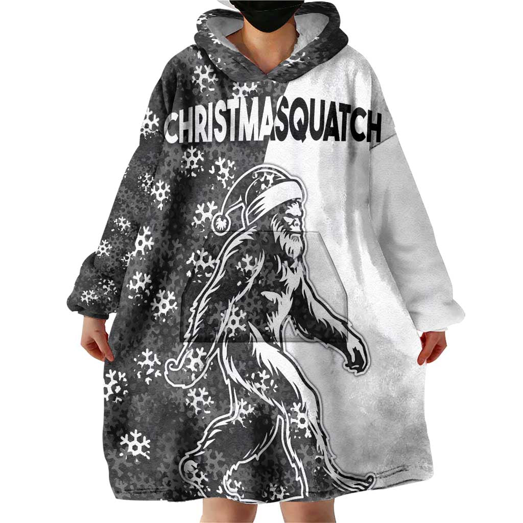 Funny Christmasquatch Camouflage of Snowflakes Wearable Blanket Hoodie - Wonder Print Shop