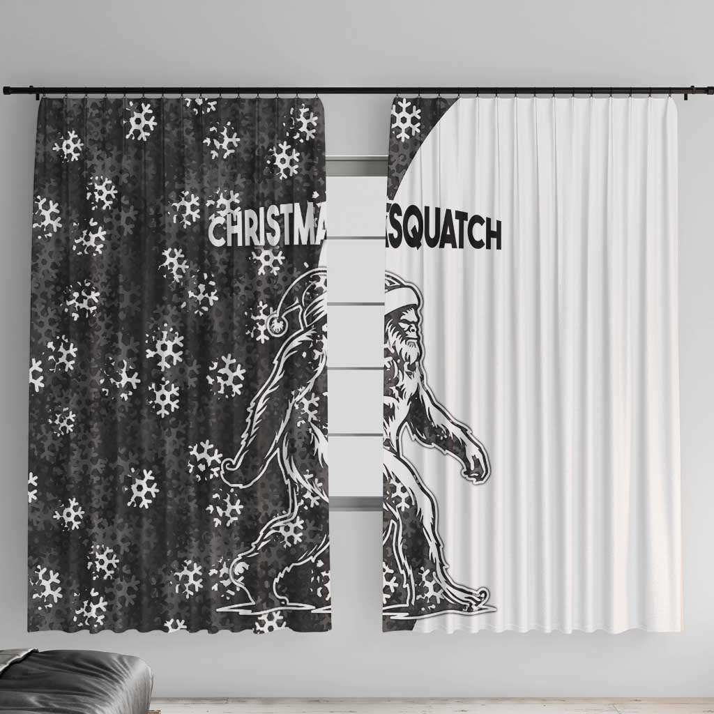 Funny Christmasquatch Camouflage of Snowflakes Window Curtain - Wonder Print Shop