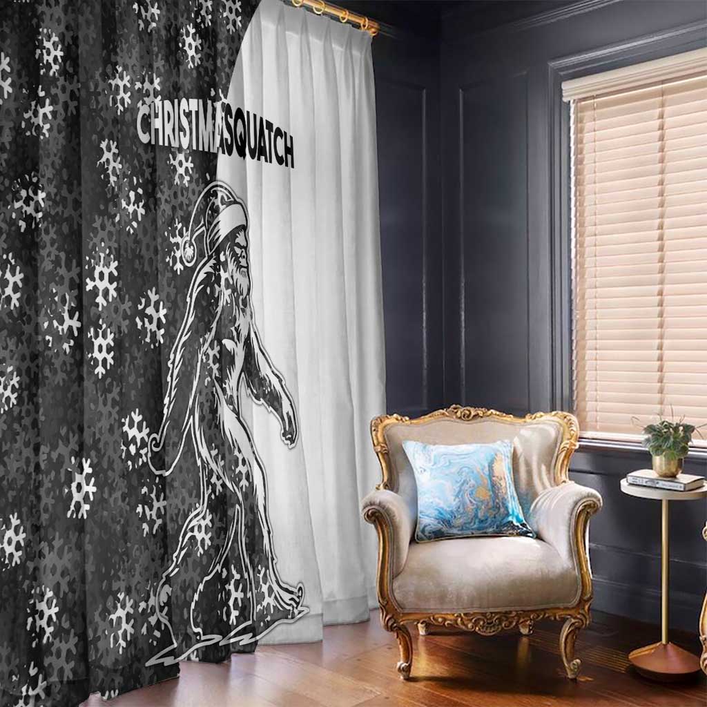 Funny Christmasquatch Camouflage of Snowflakes Window Curtain - Wonder Print Shop