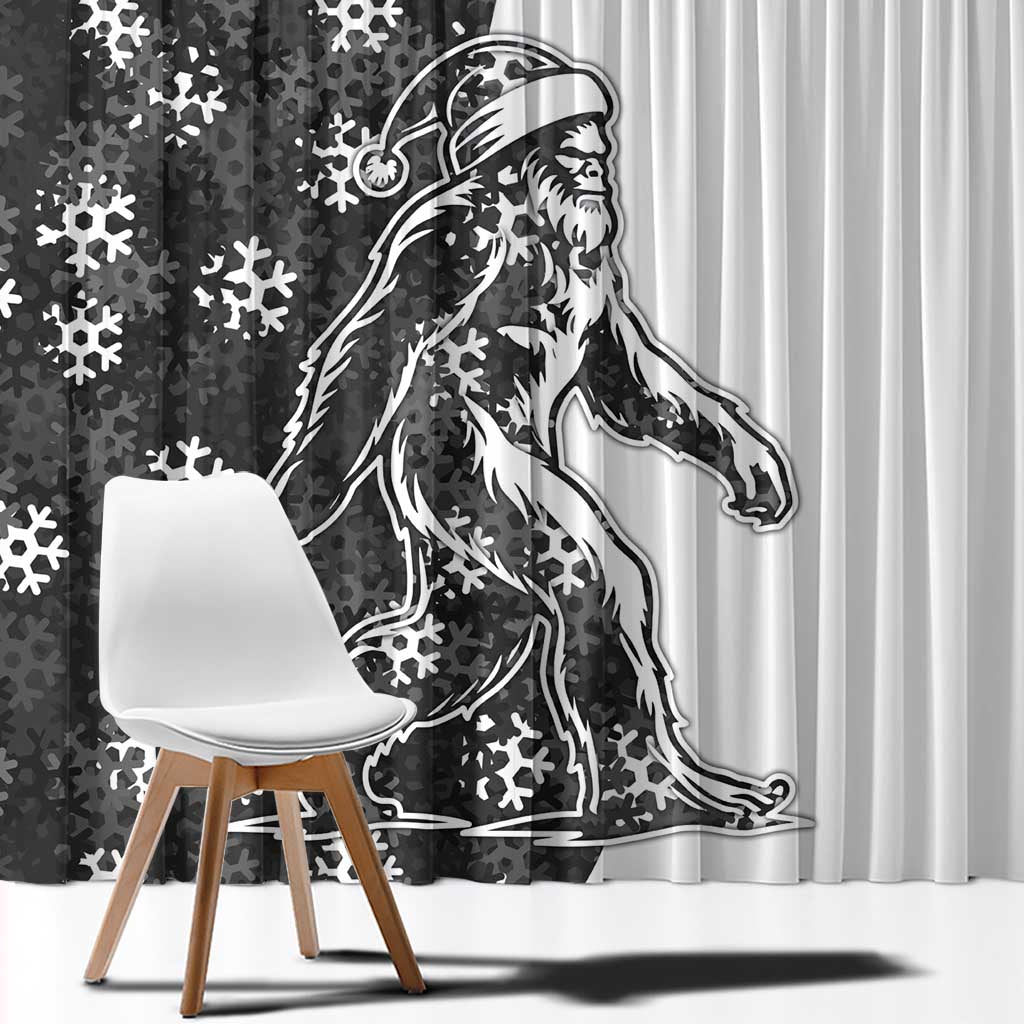 Funny Christmasquatch Camouflage of Snowflakes Window Curtain - Wonder Print Shop