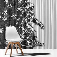 Funny Christmasquatch Camouflage of Snowflakes Window Curtain - Wonder Print Shop