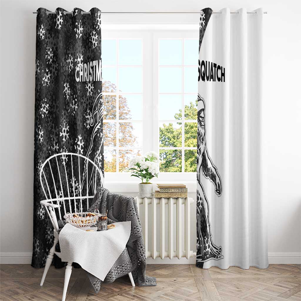 Funny Christmasquatch Camouflage of Snowflakes Window Curtain - Wonder Print Shop