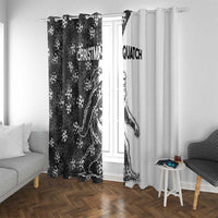 Funny Christmasquatch Camouflage of Snowflakes Window Curtain - Wonder Print Shop