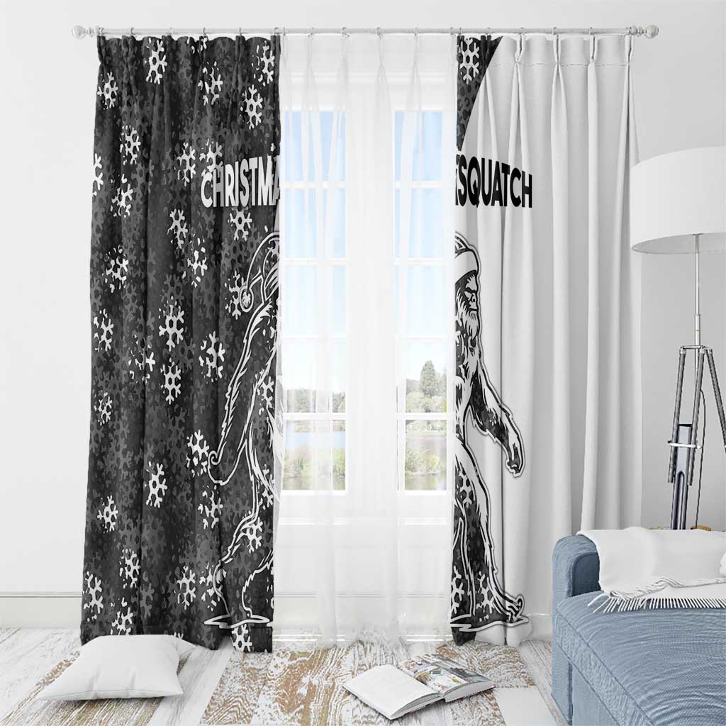 Funny Christmasquatch Camouflage of Snowflakes Window Curtain - Wonder Print Shop