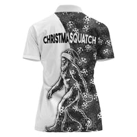 Funny Christmasquatch Camouflage of Snowflakes Women Polo Shirt - Wonder Print Shop