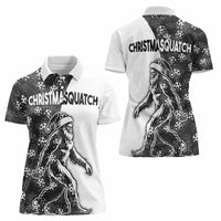 Funny Christmasquatch Camouflage of Snowflakes Women Polo Shirt - Wonder Print Shop