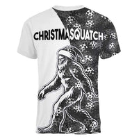 Funny Christmasquatch Camouflage of Snowflakes Women V-Neck T-Shirt - Wonder Print Shop