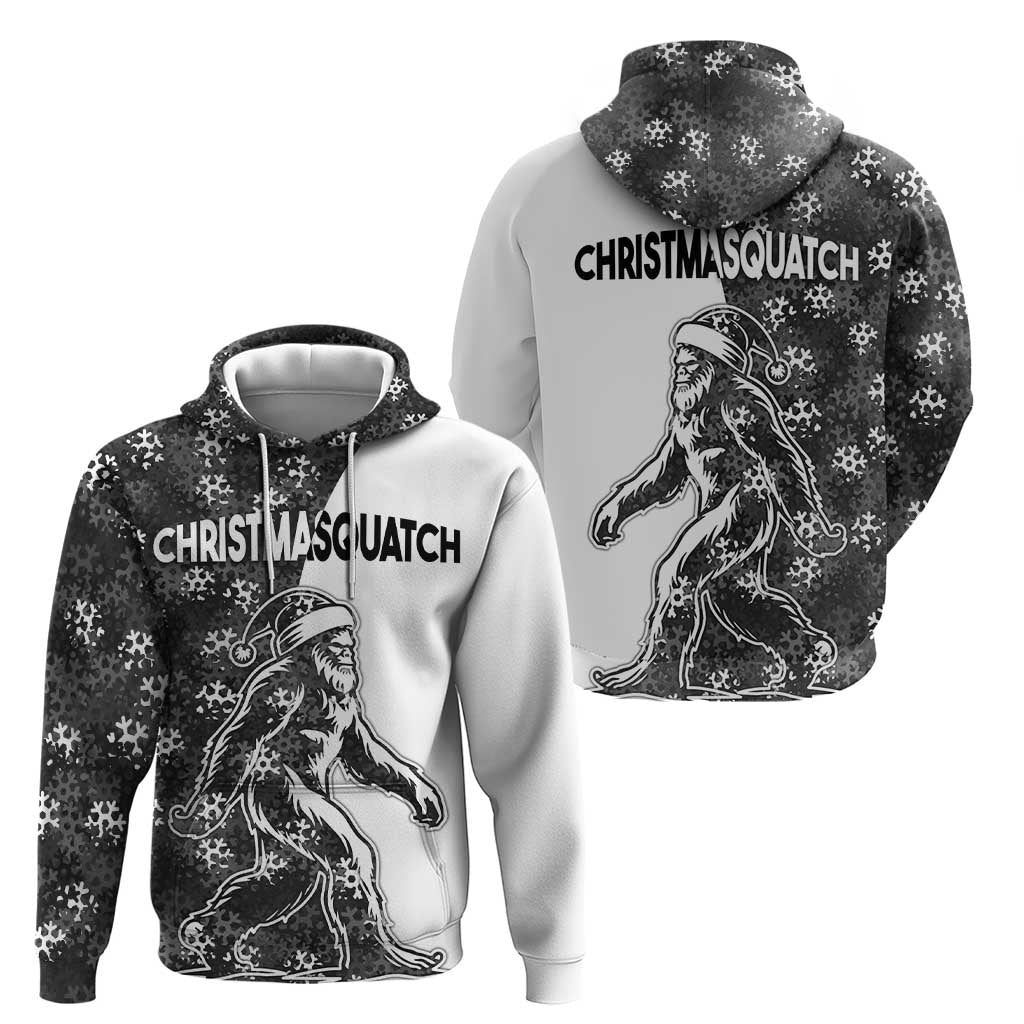 Funny Christmasquatch Camouflage of Snowflakes Zip Hoodie - Wonder Print Shop