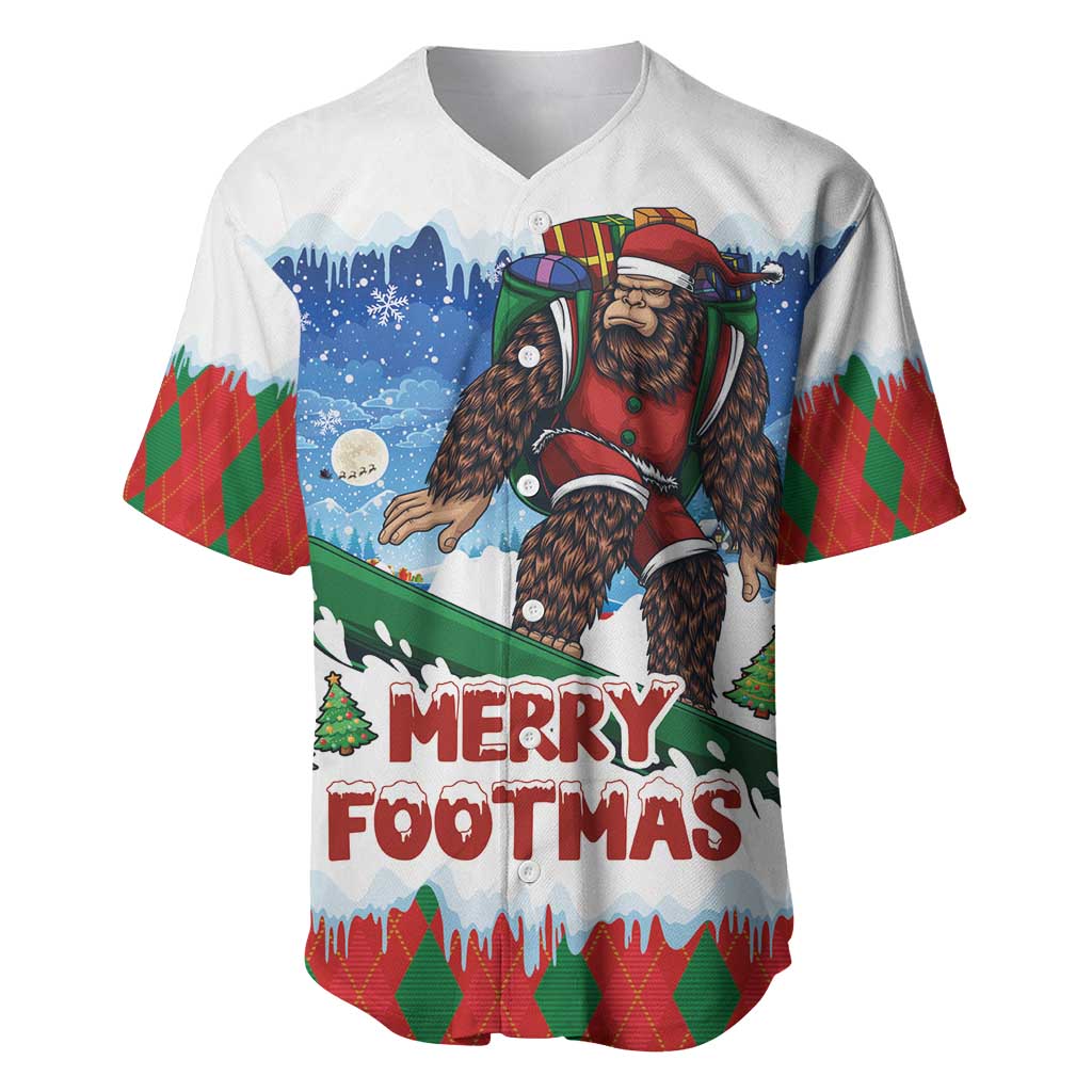 Christmas Bigfoot Ride Snowboard Baseball Jersey Merry Footmas Xmas Style - Wonder Print Shop