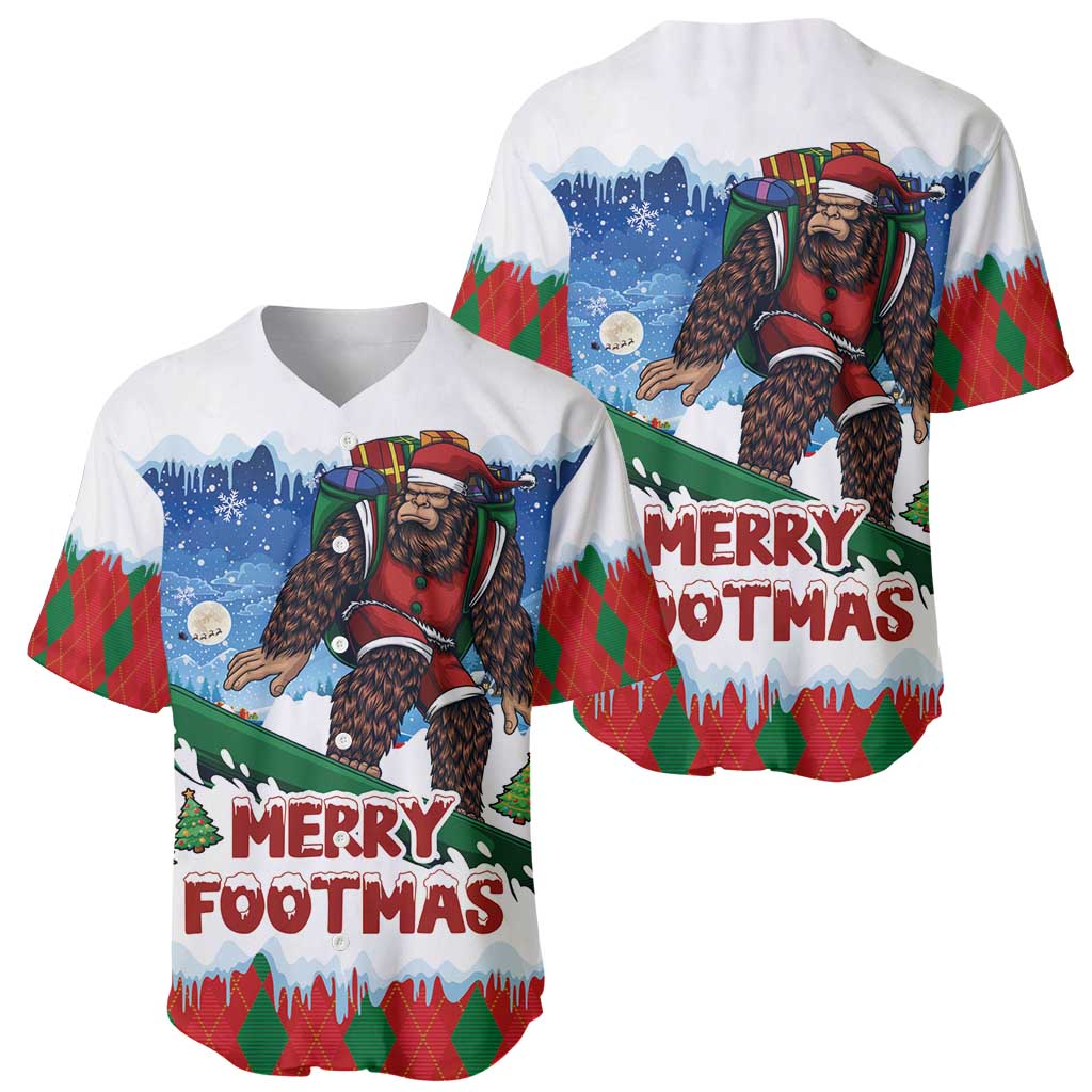 Christmas Bigfoot Ride Snowboard Baseball Jersey Merry Footmas Xmas Style - Wonder Print Shop