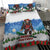 Christmas Bigfoot Ride Snowboard Bedding Set Merry Footmas Xmas Style - Wonder Print Shop