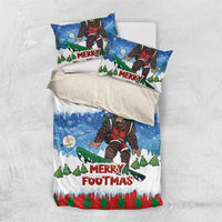 Christmas Bigfoot Ride Snowboard Bedding Set Merry Footmas Xmas Style - Wonder Print Shop