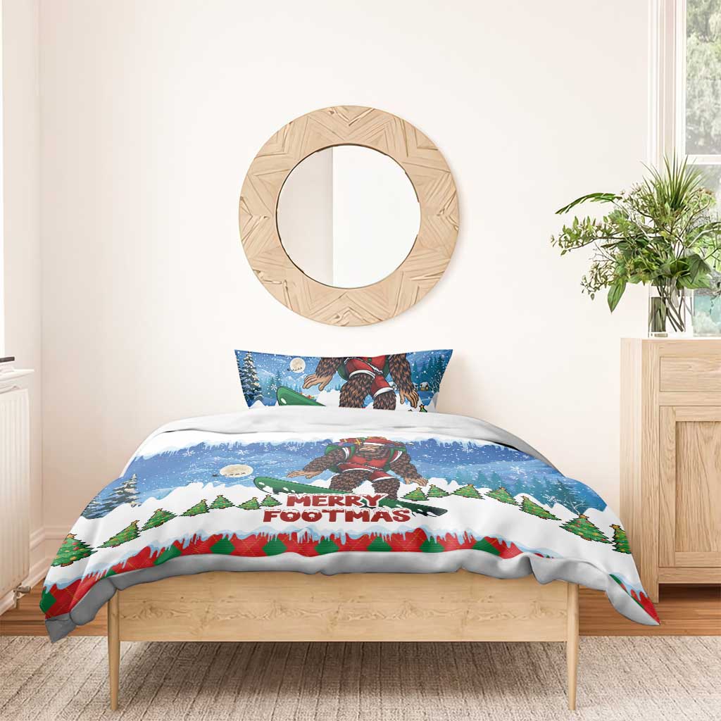 Christmas Bigfoot Ride Snowboard Bedding Set Merry Footmas Xmas Style - Wonder Print Shop