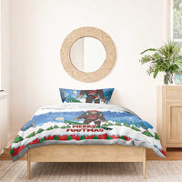 Christmas Bigfoot Ride Snowboard Bedding Set Merry Footmas Xmas Style - Wonder Print Shop