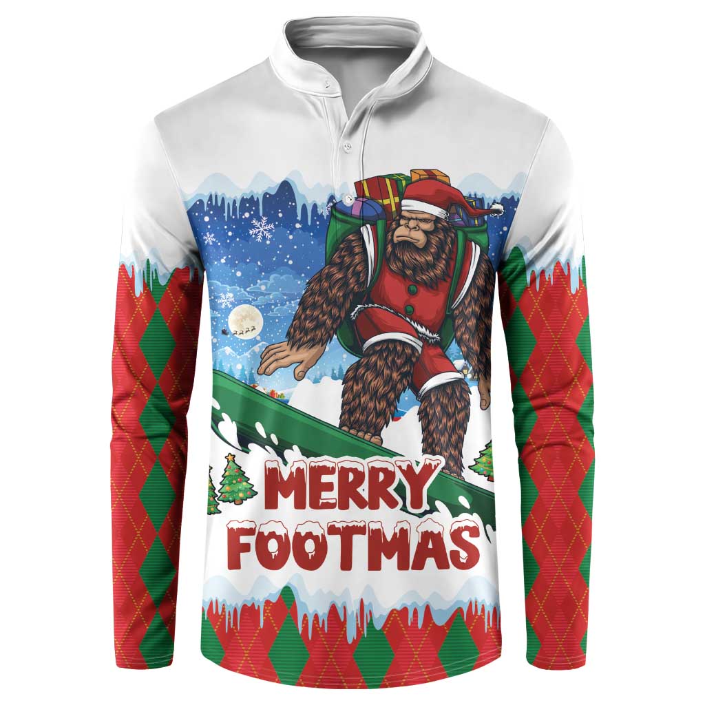 Christmas Bigfoot Ride Snowboard Button Sweatshirt Merry Footmas Xmas Style - Wonder Print Shop