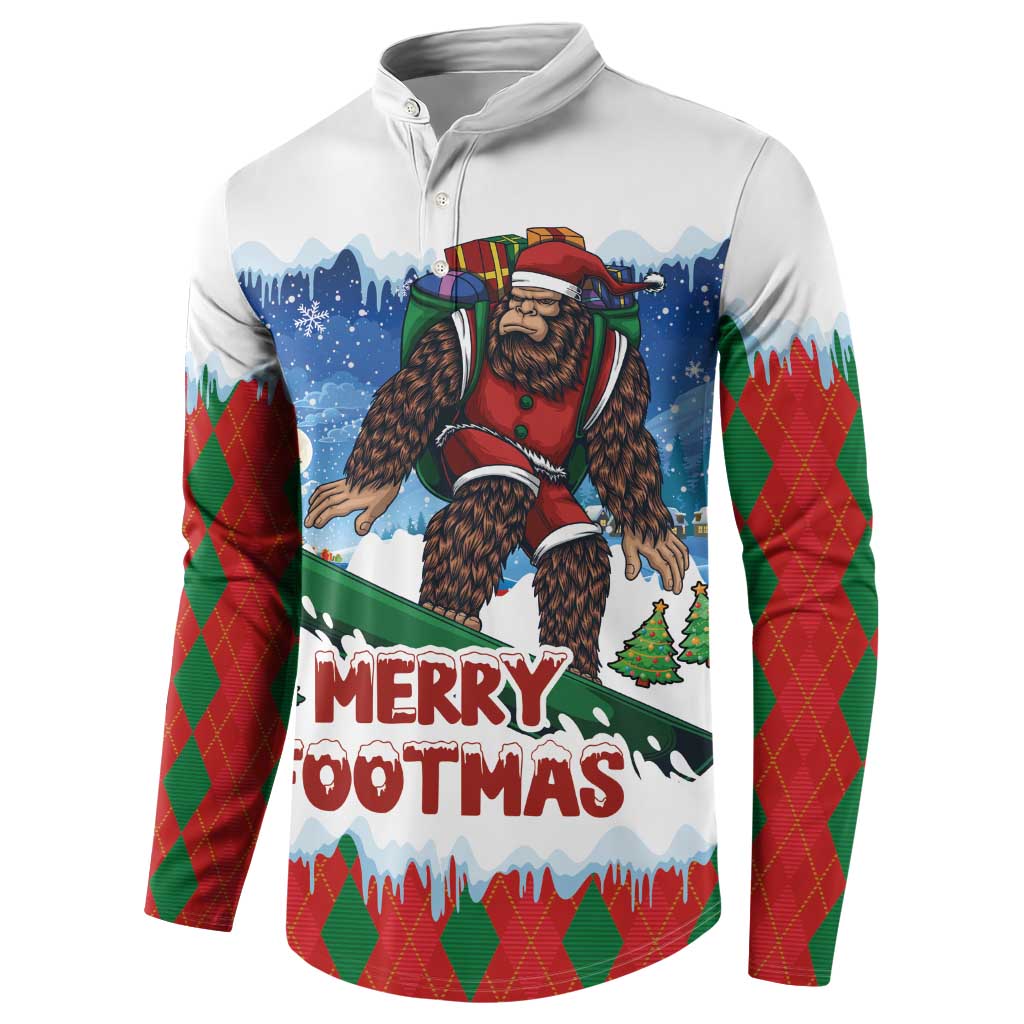 Christmas Bigfoot Ride Snowboard Button Sweatshirt Merry Footmas Xmas Style - Wonder Print Shop