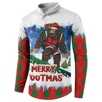 Christmas Bigfoot Ride Snowboard Button Sweatshirt Merry Footmas Xmas Style - Wonder Print Shop
