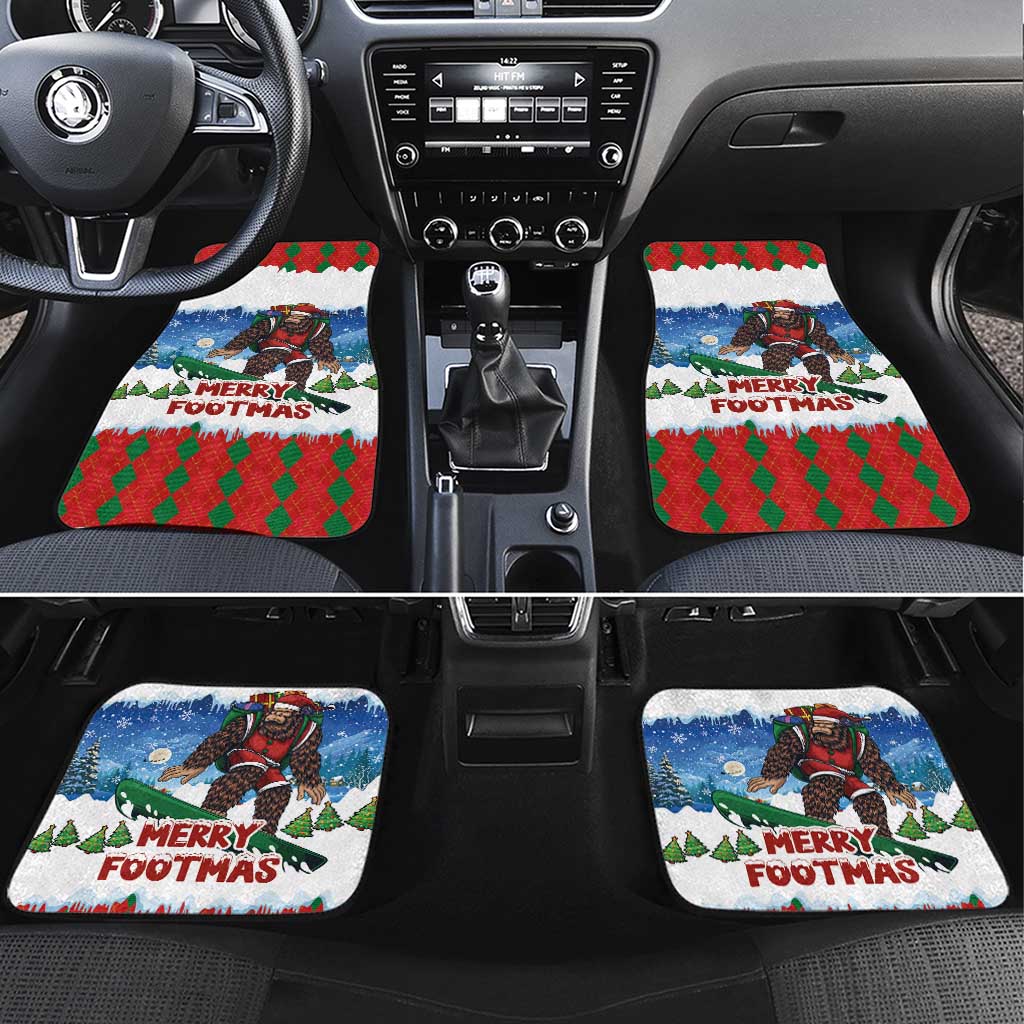Christmas Bigfoot Ride Snowboard Car Mats Merry Footmas Xmas Style - Wonder Print Shop