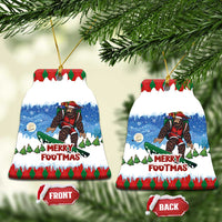 Christmas Bigfoot Ride Snowboard Ceramic Ornament Merry Footmas Xmas Style - Wonder Print Shop